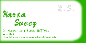 marta svecz business card